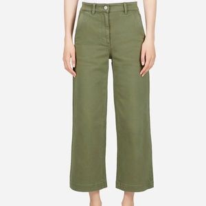 Everlane Moss Green Wide Leg Cropped Pants Size 12